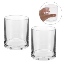 Set of 2 Transparent Acrylic Wine Glasses with Elegant Round Design for Home, and Stylish Drinkware