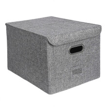 (Medium, Gray) KINCJON Linen Fabric Storage Bin With Lid Clothes Storage Containers For Home Bedroom Closet Office
