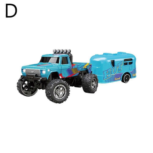(Blue) Mini RC-Car LED Lights Off-road Car Mini Remote Control + Trailer Single Box