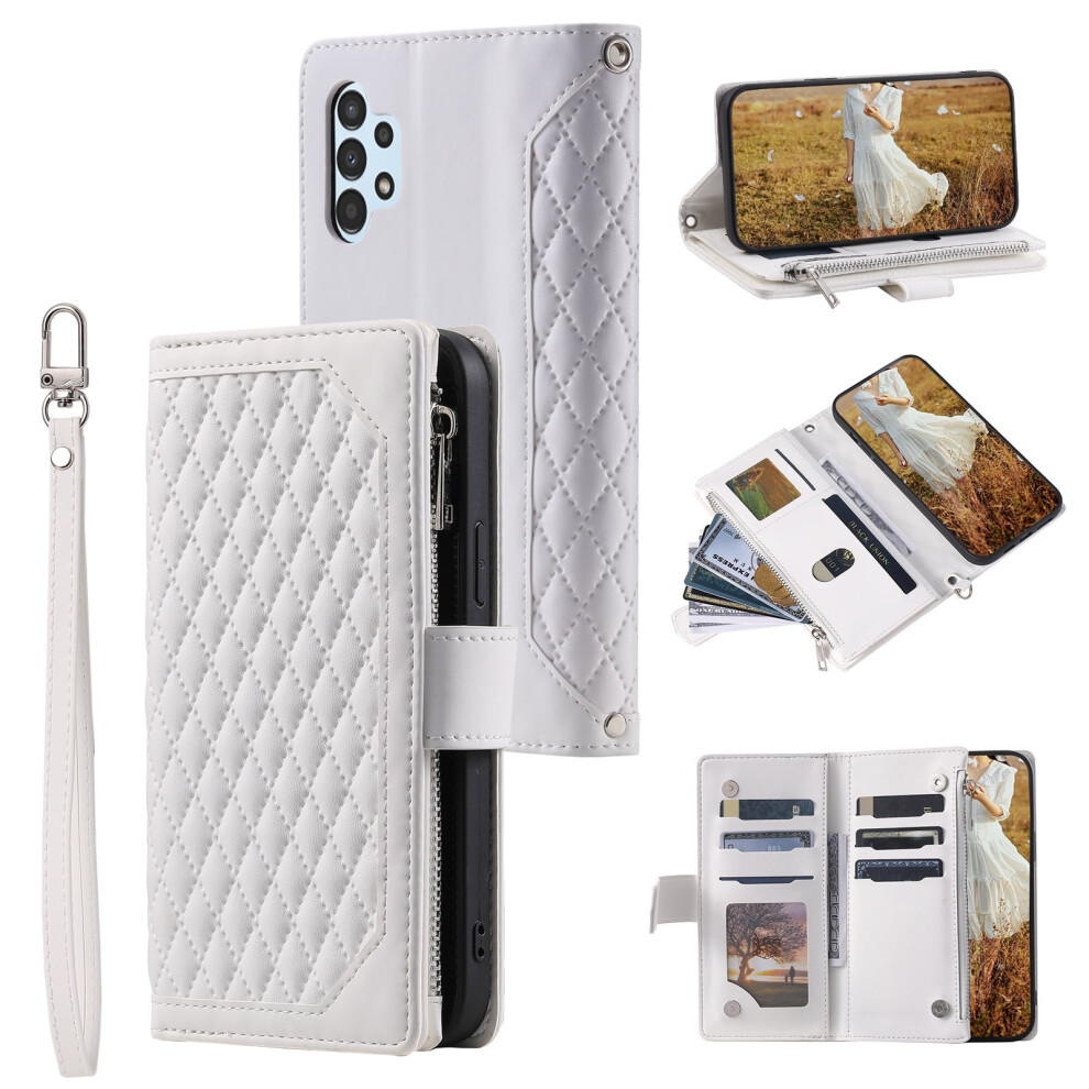 Galaxy A13 Wallet Case 4G With Crossbody Strap, Card Holder & Magnetic Kickstand Â Compatible With Samsung Galaxy A13 4G, White 9028731635705