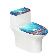 Cartoon Seal Motif Bathroom Toilet Lid Cover Easy to Clean for Gift Stays in Place Bathroom Seat Covers
