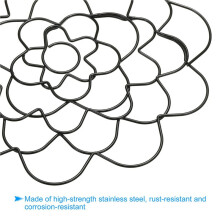 2X Outil D'Arrangement Floral en Fil Métallique - Grenouille Fleurie, Réutilisable, Grille de Fleurs Pliable Noire 4 Pouces