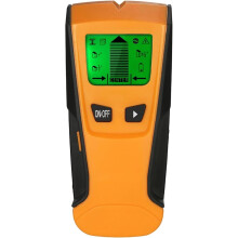 Multifunktionell LCD-väggdetektor med larm, hittar reglar, AC-kablar, metall, rör upp till 76 mm, kompatibel med trä och bjälkar