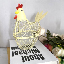 XiYing Iron Kitchen Egg Basket with Locking Lid, Mesh Storage Container for Eggs Garlic Ginger, Rustic Home Decor, Restaurant Buffet Use, 1-Pack