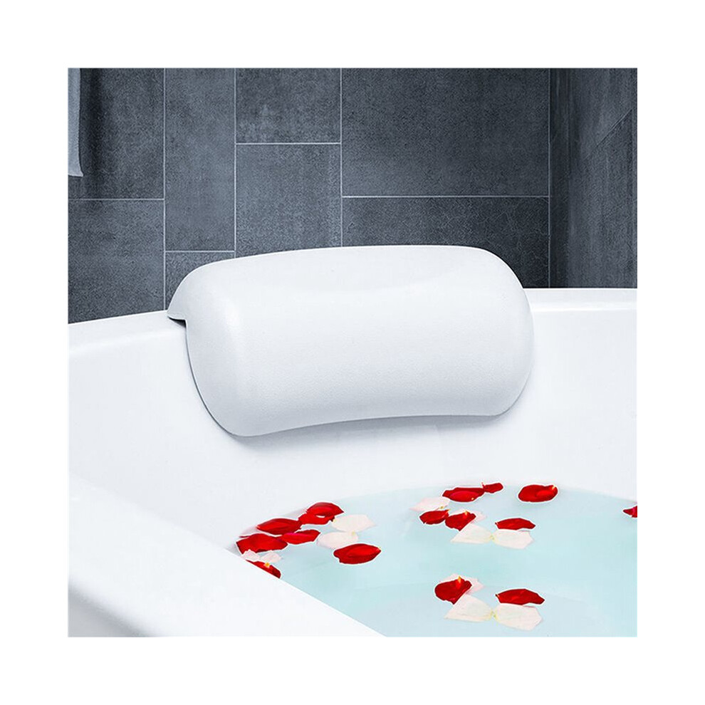 White 2X Spa Bath Pillow Non-Slip Bathtub Headrest Soft Waterproof Bath Pillows With Suction Cups Bath Neck Cushion