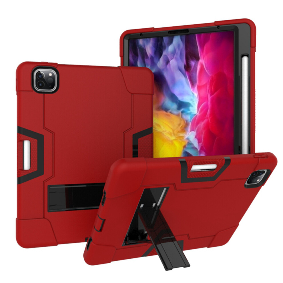 Compatible With Ipad Pro 11 Inch 2Nd Gen 2020 Shockproof Rugged 3-Layer Case W/ Kickstand Â + Red/Black 9028731638904