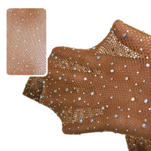 Opaque Rhinestone Fishnet Pantyhose Yellow Thin Acrylic