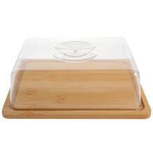 Cake Holder with Lid Acrylic Light Brown for Family in Banquets 1Set 8.5X6.5X2.7In