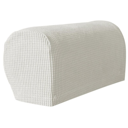 4PCS Soft Stretch Plush Armrest Covers, Stretch Armrest Covers for Chairs/Sofas, Couch Arm Covers,White 1