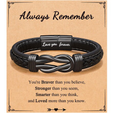 Forever Linked Together læderarmbånd til drenge, herrefødselsdag, dimission, fars dag, julegaver til skolestart