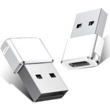 USB-C til USB-A-adapter, 2-pakning, kompatibel med Apple Watch Ultra/7/8/SE, iPhone 14-11, AirPods, iPad Air4-5/Mini6, Galaxy S21/S22