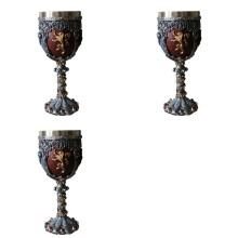 3X Medieval Knight Badge Beer Mug Stainless Steel Resin Viking Red Wine Glass Medieval Wine Glass Utensils