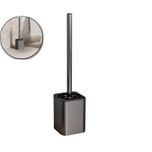 Toilet Brush and Holder, Stainless Steel Square Toilet Bowl Brush Freestanding with Lid,Toilet Cleaner Brush Set for Bathroom Storage