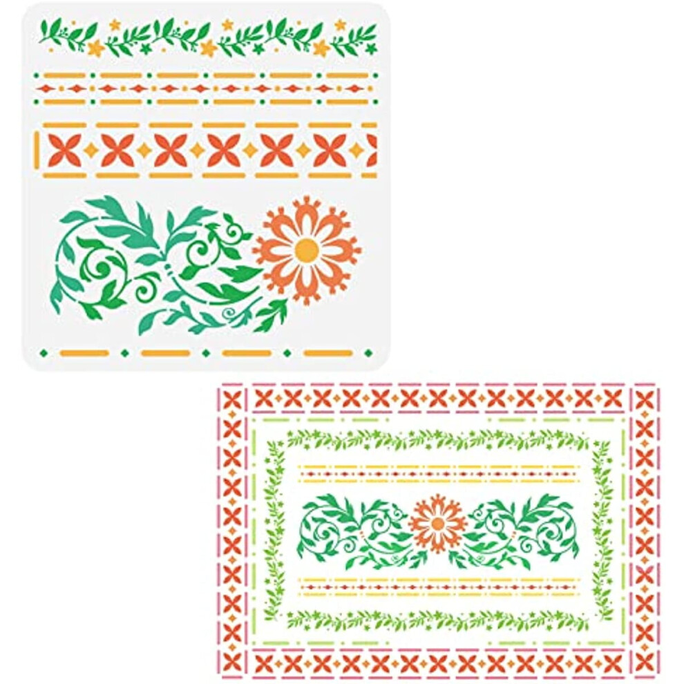 1Pc Indian Inlay Stencil Daisy Branch Stencils Template Plastic Flower Lace Stencils 9028731678917