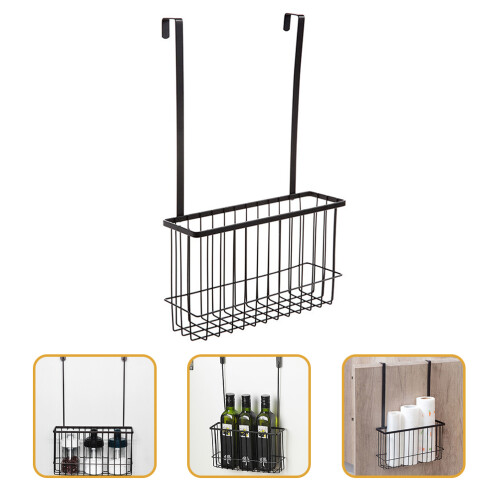 Rustproof Coffee Iron Door Hanging Basket for Bathroom Storage Use 1