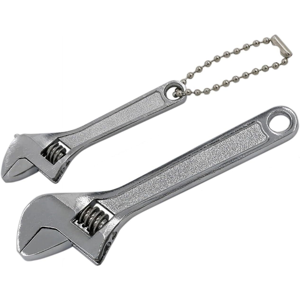 2Pcs 2.5 Inch + 4 Inch Mini Size Adjustable Wrench, Silverl Small Spanner Nut Wrench Repair Hand Tool 9028731680057