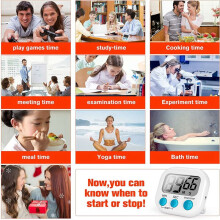 10-Teiliger Küchentimer, Magnetischer Digitaler Timer mit Lautem Alarm Küchentimer für Upgrade-Klassenzimmer-Timer für Kinder