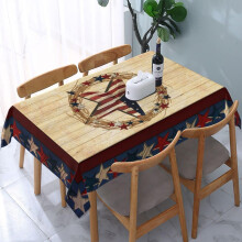 Coastal Ocean Starfish Waterproof Square Tablecloth 60x60", for 30-46" Tables, Nautical Beach Picnic & Home Dining Decor