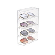 3X Glasses Storage Box Acrylic Eyeglass Case Clear Eyeglass Holder 4 Layers Large Glasses Organizer Box