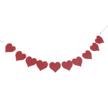 1Pack Heart Shaped Garland Decorations Red Felt Valentine Day Banner for Home Decor
