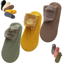 Fashion Lace Warmer Socks, Lace Socks Women For Autumn And Winter, Comfortable & Non-Slip Plush Home Floor,l Winter Ruffle Non Slip Ankle Sock