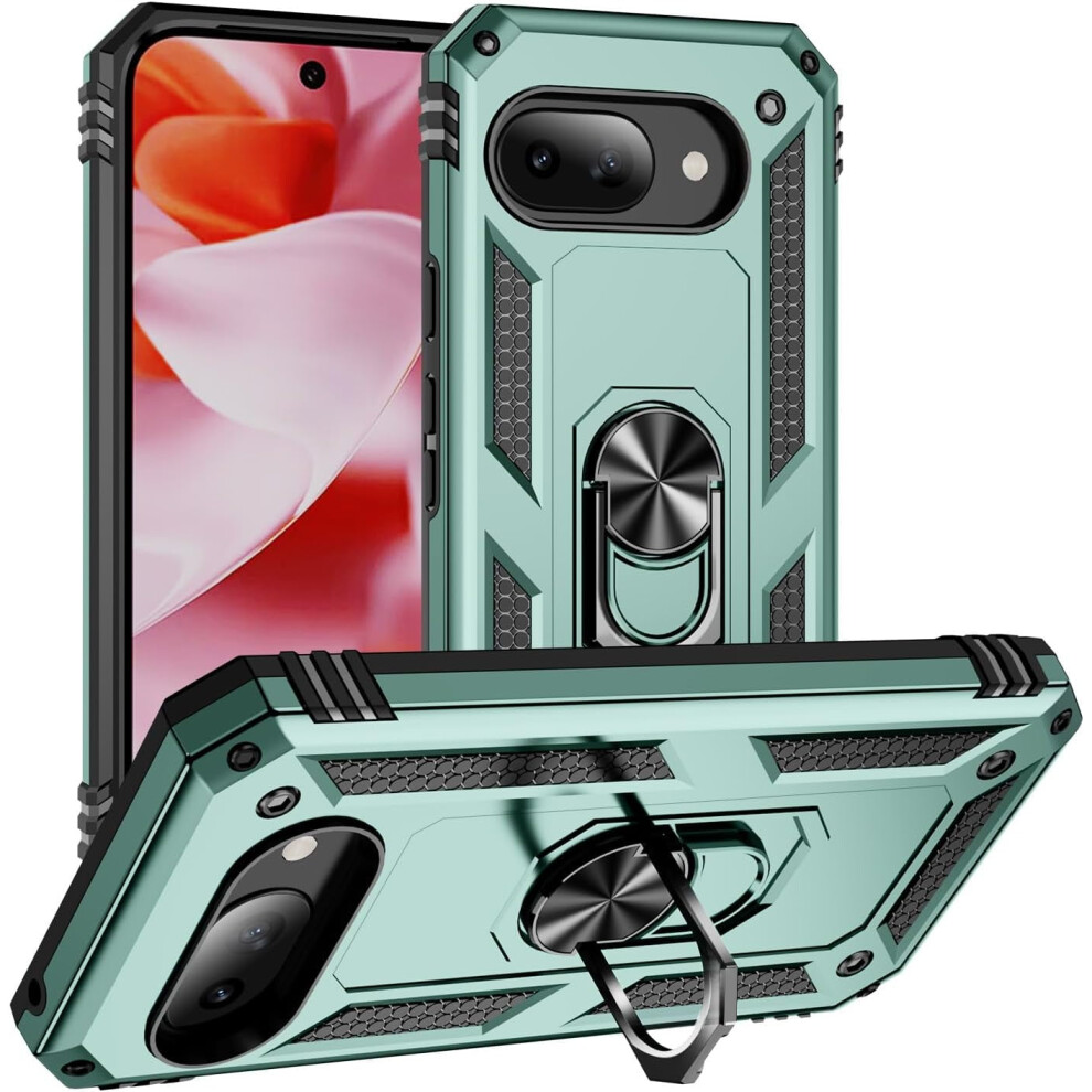 Google Pixel 9A Case With Ring Holder, Military-Grade Shockproof Case + Screen Protector, Compatible With Google Pixel 9A 9028731912974