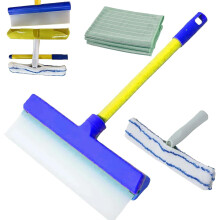 Raznave Squeegee Kit, 3-in-1 Recyclable Silicone Window Cleaner with Microfiber Scrubber, Wet/Dry, for All Glass