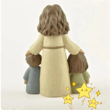 2X Figurine Christian Religious Resin Statue Jesus with Boys & Girls Crafts Ornament Home Decoration Christmas Gifts
