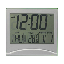 Digital Wall Clock Clock Decor Perpetual Calendar Alarm Clock Silver