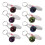 Bowling Pin Keychains Sports Souvenir 8 pcs 1