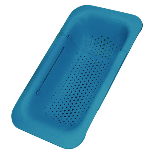 Strainer Basket ABS Material Telescopic Flexible Hollow Bottom Design Drain Colander Kitchen AccessoryBlue 2