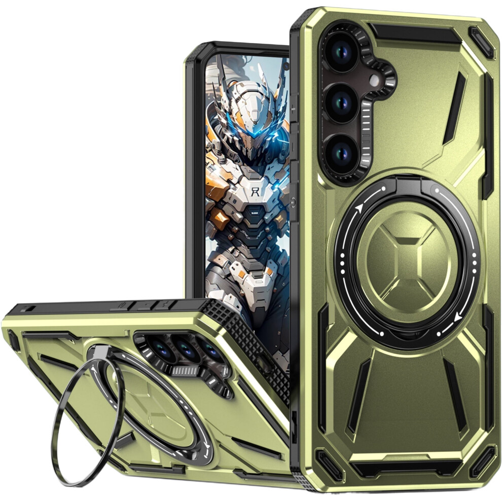 Ccsmall Military-Grade Armor Case For Samsung Galaxy S24 Fe (Not S24) Â Shockproof, Magnetic Kickstand, 5G Compatible, Green 9028731914398