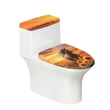 Sunflower Horse Toilet Lid Covers (2 pcs) – Round Dust & Protective Cover for Home/Hotel, Compatible with Standard Toilets