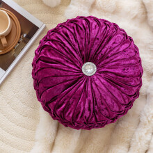 FAMTKT Round Ice Flower Velvet Wheel Pillow Bedside Sofa Cushion Window Futon Cushion Pumpkin Pillow,Home Decor Collection
