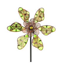 Handcrafted Metal Garden Wind Spinner Sculpture Metal Windmill Stake Weatherproof Yard Art Decoration For Outdoor Spaces