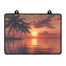 Palm Tree Sunset Glass Stove Top Cover, Anti-Slip & Foldable, Compatible with Electric/Gas Cooktops