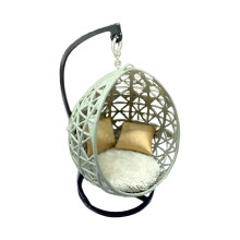 Mini cadeira suspensa para jardim de fadas, feita em resina, para artesanato. Mini cadeira suspensa para casa de bonecas, mini rede para jardim de