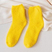 Ankelsokker, Crew Socks Koral Fleece Sokker Med Tykkere Og Varmere Gulvsokker Til Kvinder I Ensfarvede Pæne Sokker, Søde Sokker, Sokker Til Kvinder