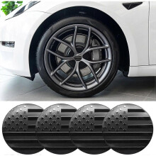 4PCS Wheel Center Caps Sticker with American Flag Design, 56mm Car Decorations Wheel Center Caps Emblem for Rims, 2.2 Inch Car Exterior Accessories Wa