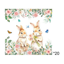 Easter Themed Paper Napkins, Disposable Party Tableware for Spring Celebration, Decorative Luncheon Beverage Napkins for Holiday Gathering, Meal