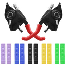 Utförsäljning! Cykelhandtagsskydd 1 par bromshandtagshylsa silikongel halkfri handtagsskydd, svart, 1,7*1,1*7,7 cm