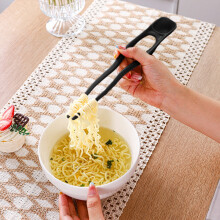 2-in-1 Soup Spoon Chopsticks, Plastic Portable Utensil, Heat-Resistant, 14x14x3.7cm, Multi-Color, Travel & Sterilizable
