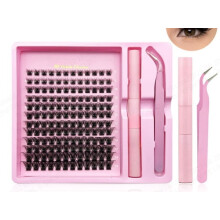 Kit de gene Cluster Lashes, gene false segmentate DIY, curbate în formă de D, set de gene auto-grefate, ondulate groase