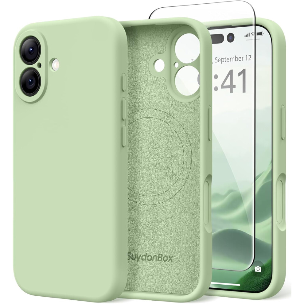 Magnetic Iphone 17 Case, Magsafe Compatible, Full Camera & Screen Protection, Shockproof Silicone, 6.3", Matcha 9028731963389