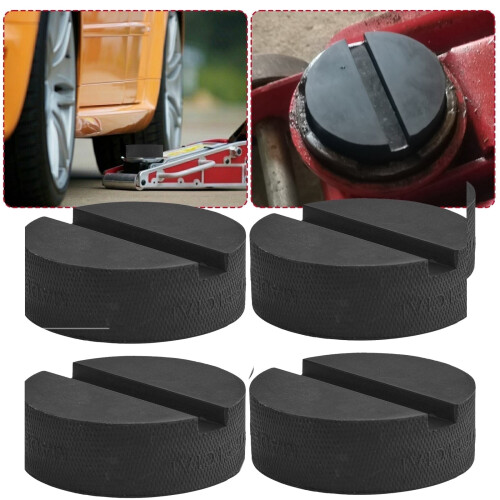 4Pcs Rubber Jack Pad Disk Stands Slotted Rail Floor Jacking Car Lifting Adapter