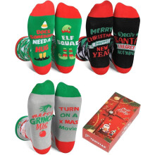 Sjove julesokker til mænd - sjove julegaver til mænd og kvinder. Hyggeligt unisex-sokkesæt i bomuld.