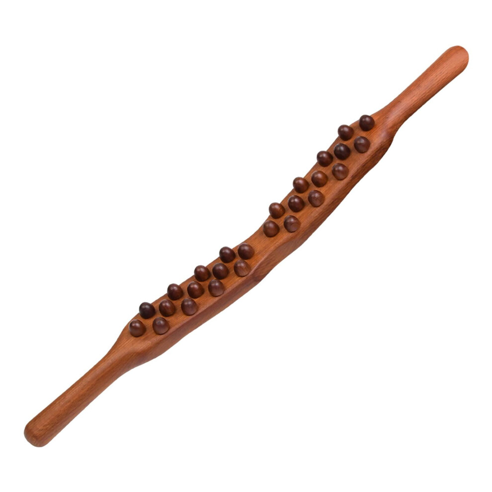 Wood Massage Roller Stick, Gua Sha Stick, Lightweight, Handheld,26 Beads Point,Guasha Scraping Stick Body Massage for Neck Full Body SPA Leg