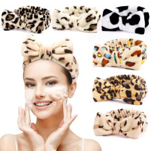 8-Pack Spa Headbands for Women & Teens – Soft Coral Fleece Bow Hair Bands, Face Washing/Mask Use, Party Favors, Christmas Gifts – Compatible with