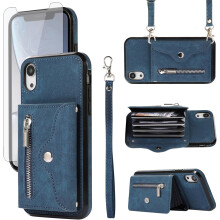 iPhone XR 6.1" Wallet Case with Wrist Strap, Card Holder & Stand – Compatible with iPhone XR