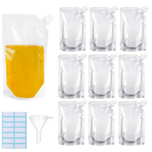 Sky Pro Concealable And Reusable Cruise Sneak Flask Liquor Pouches, 10-pieces, 100 oz